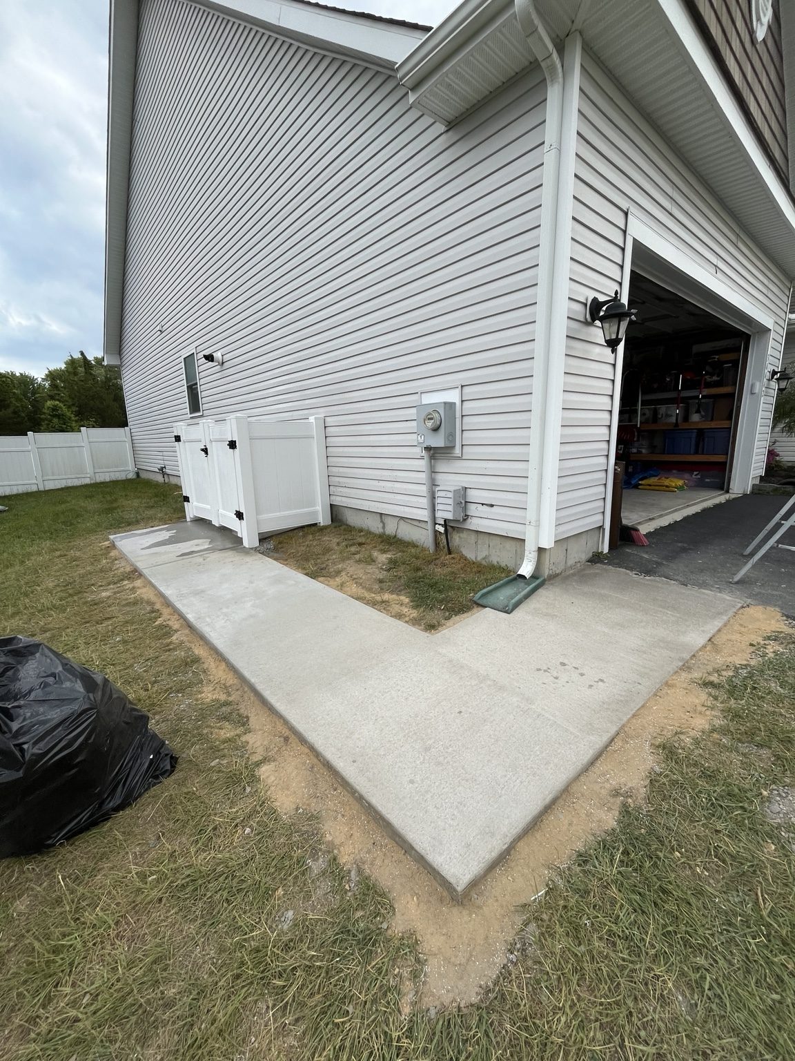 Concrete pad and walkway
