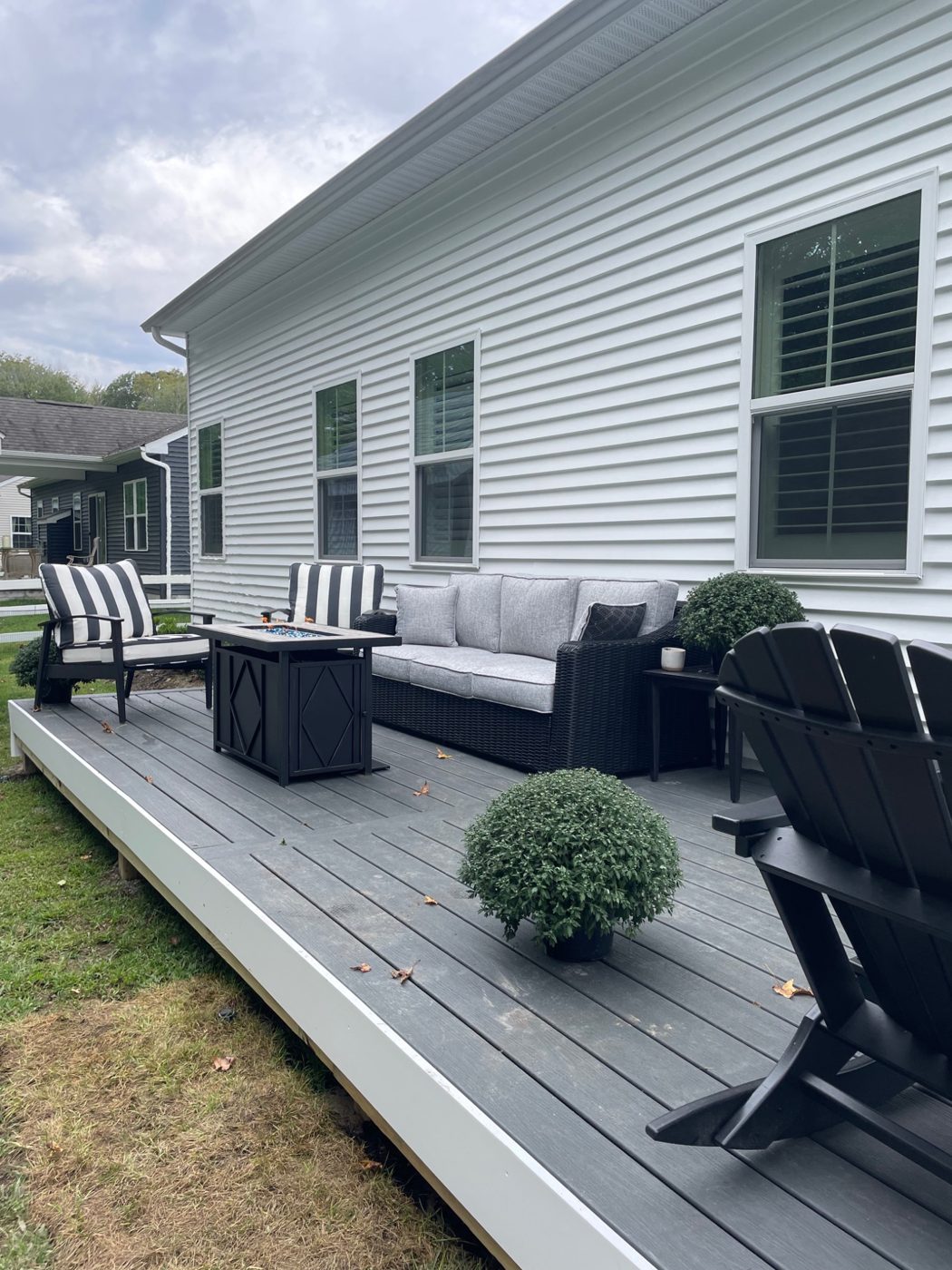 Finished outdoor deck living space