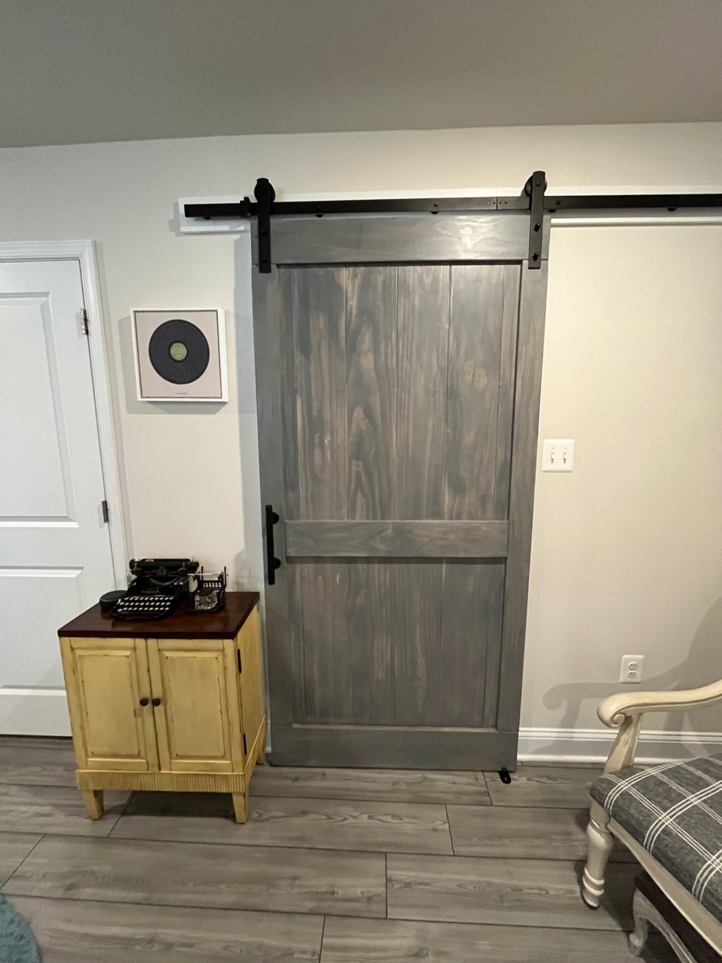 Finished shiplap accent wall